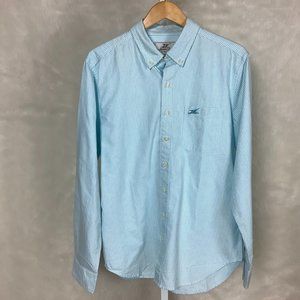 Madda Fella Blue & White Striped Button Down Oxford Shirt M
